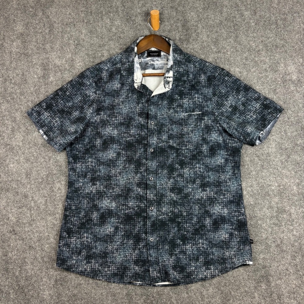 7Diamonds Mens Open Grid 4-Way Stretch Short Sleeve Button Down Shirt XL
